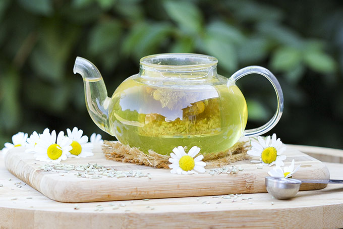 Homemade sleepy time tea with chamomile, fennel, rose petals and liquorice by Anastasia, Kind Earth