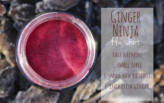 Ginger ninja Flu Shot - ginger, beetroot & apple juice by Anastasia, Kind Earth