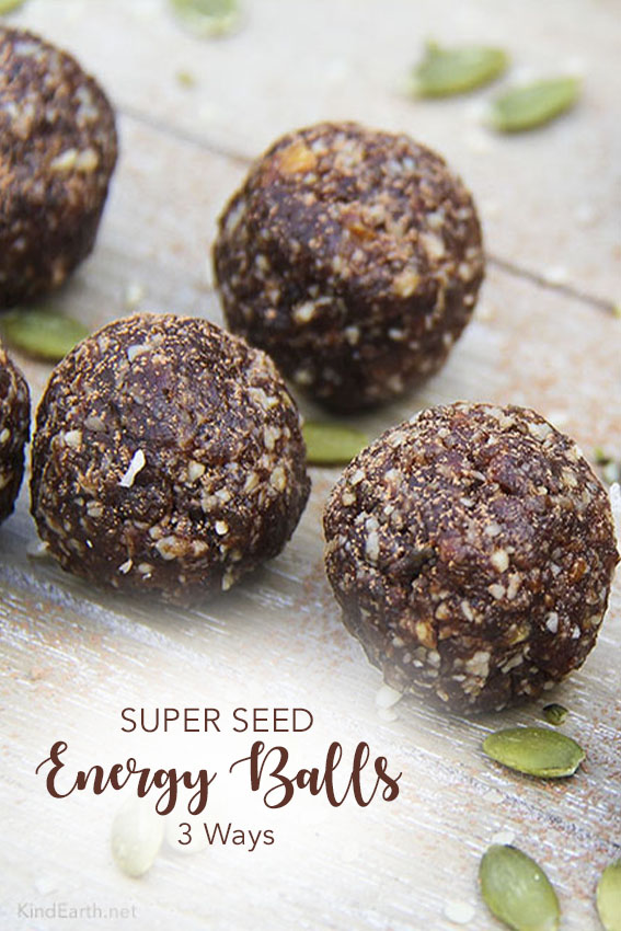 Super Seed Energy Balls with hemp, pumpkin, flax and sunflower seeds by Anastasia, Kind Earth - gluten-free, vegan