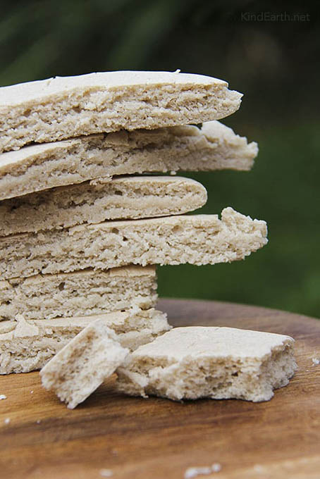 Gluten-free vegan flat bread rice flour, buckwheat tapioca - by Anastasia, Kind Earth