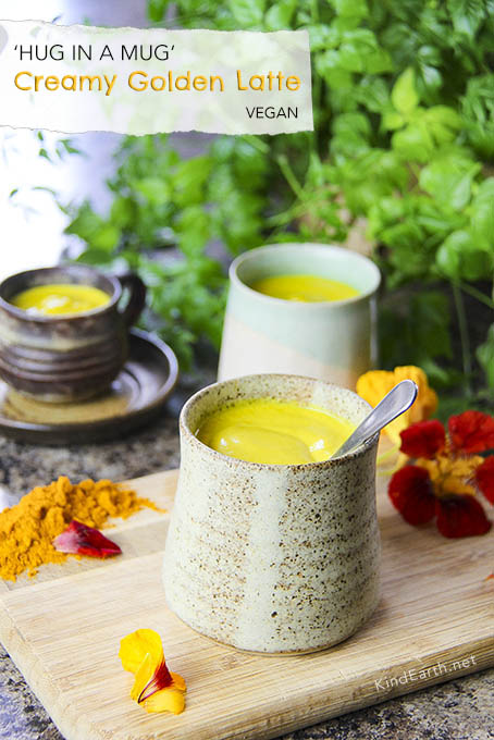 Creamy golden vegan latte - hug in a mug by Anastasia