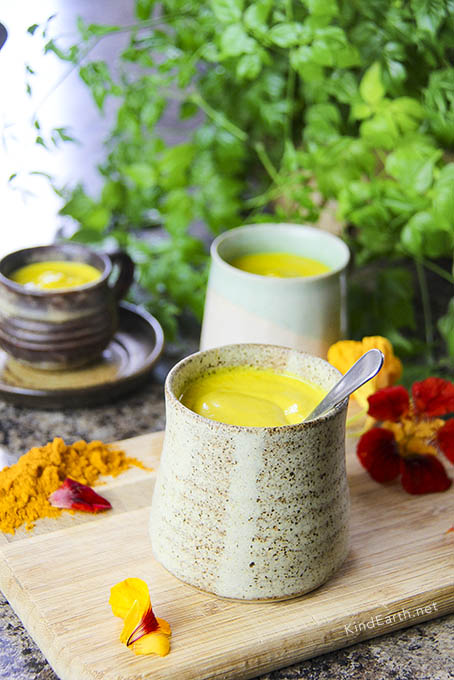 Creamy Golden Vegan Latte - turmeric & ginger hug in a mug recipe