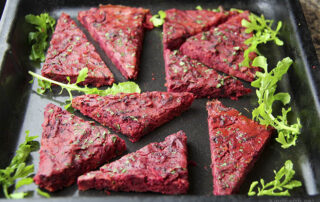 Beetroot flabread with chickpea flour, gluten-free, by Anastasia