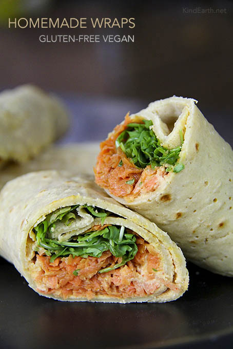 Gluten-free Vegan Wraps or Tortillas that work every time by Anastasia, Kind Earth