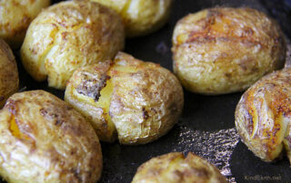 Baby roast potatoes with the skins still on - gluten-free, vegan