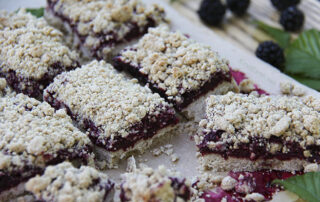 Gluten-free vegan blackberry pie bars