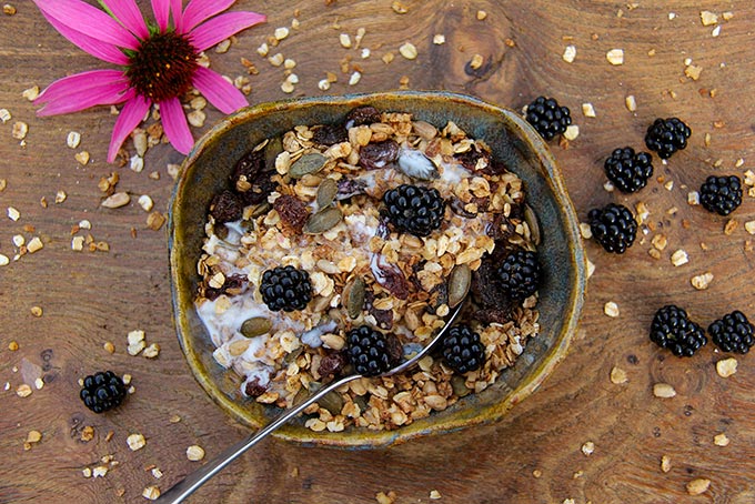 Easy healthy granola recipe with sunflower and pumpkin seeds
