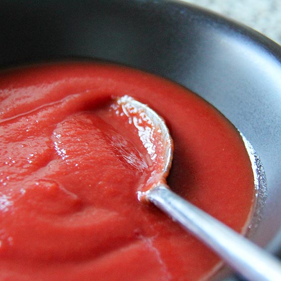 Organic passata in a bowl