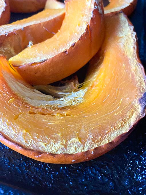 Roasted squash in slices