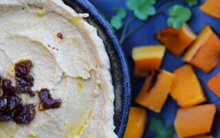 Roast butternut squash hummus recipe - oil-free, vegan, healthy