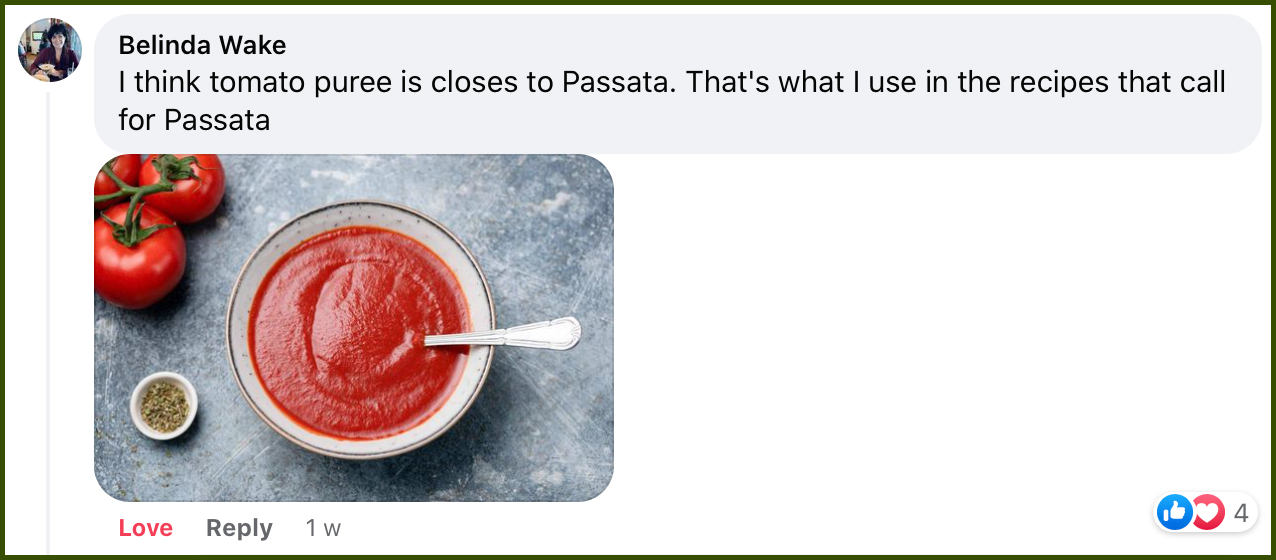 Belinda USA tomato puree quote