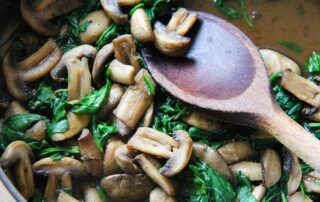 Mushrooms and spinach