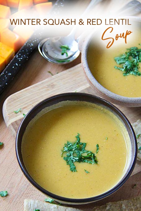 Winter squash and red lentil soup recipe by Anastasia - vegan, gluten-free