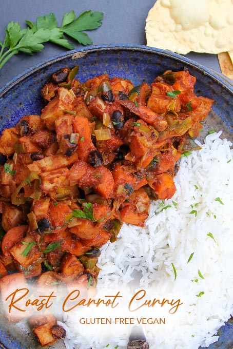 Roast carrot and parsnip curry recipe with leeks and warming spices