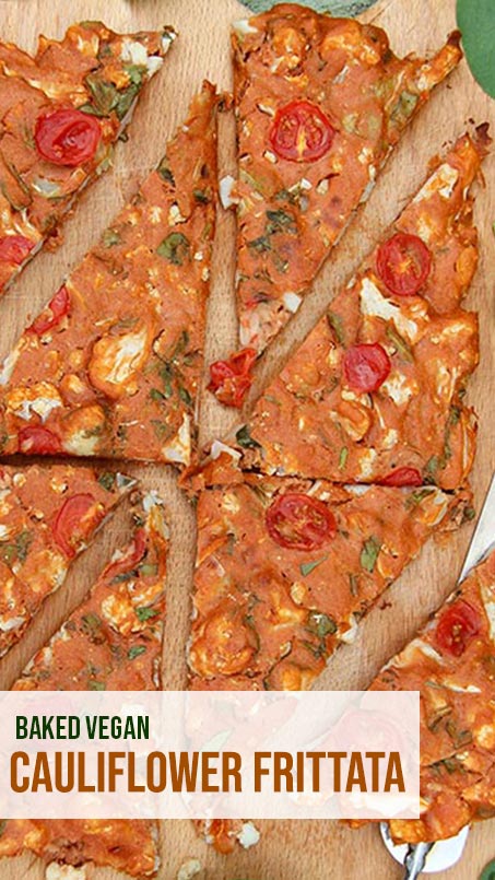 Baked vegan cauliflower frittata recipe
