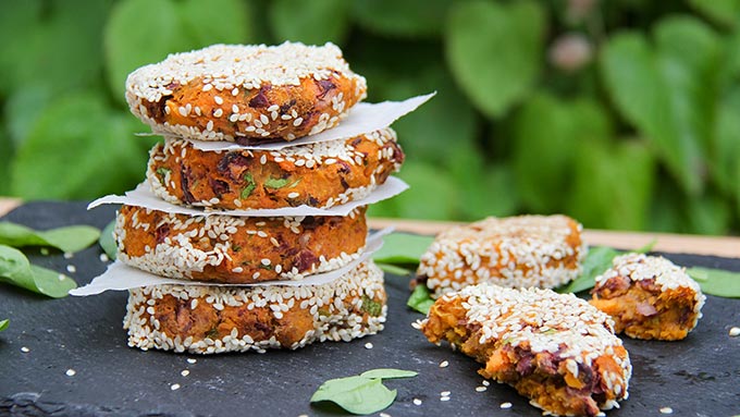Gluten free vegan sweet potato patties