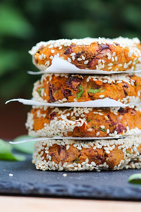 sweet potato and bean patties