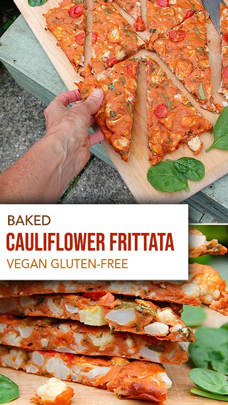 Vegan baked cauliflower frittata recipe