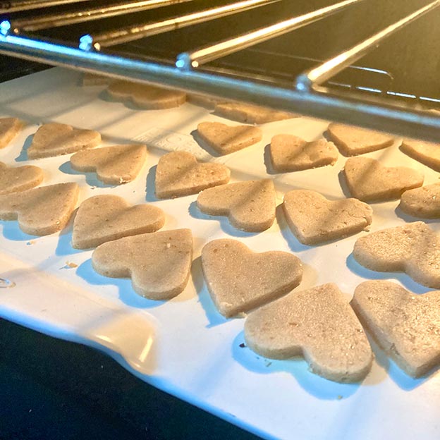 gluten-free shortbread cookies baking in the oven