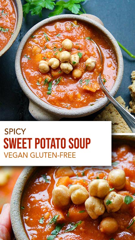 spicy sweet potato soup vegan gluten-free pin