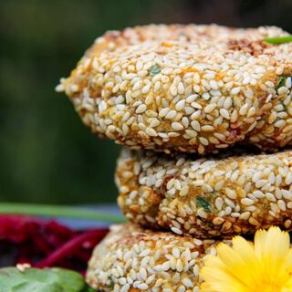 Vegan sweet potato seed patties, gluten-free