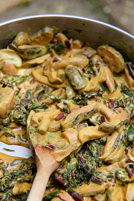 vegan recipe with beet greens