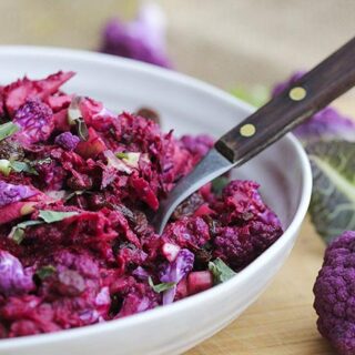 Ginger Inspired Beet & Cauliflower Raw-slaw