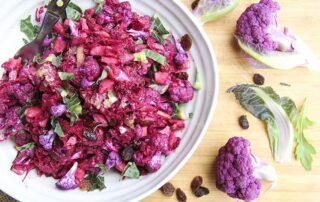 Beet ginger cauliflower salad slaw