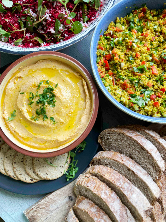 Roast buttenut squash and cannellini bean pate for lunch by Anastasia