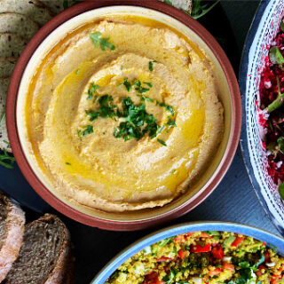 Roast butternut squash pate with Cannellini beans