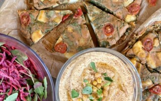 Gluten-free vegan potato frittata by Anastasia, retreat chef