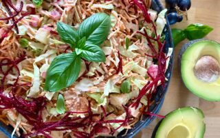 Vegan slaw with tahini sauce