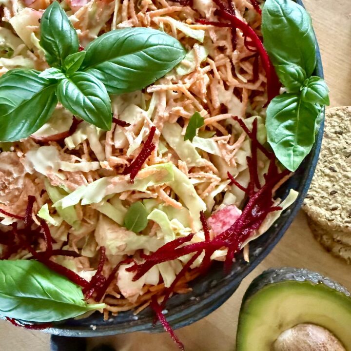 vegan coleslaw with no mayo - tahini version