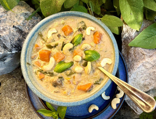 Creamy Vegan Cashew Ginger Soup with Red Lentils