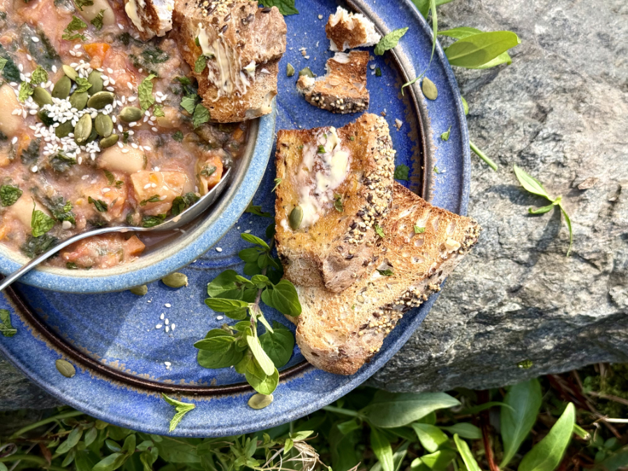 Nettle mint soup with butter beans vegan recipe by Anastasia Eden